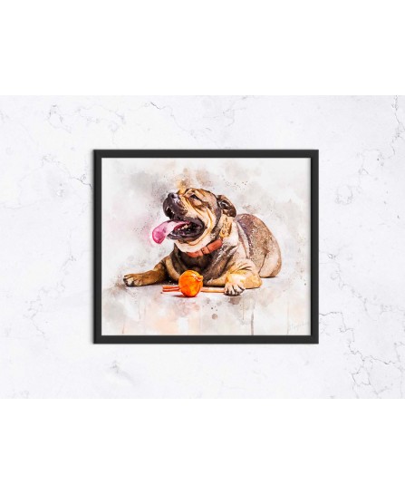 French bulldog - watercolor painting