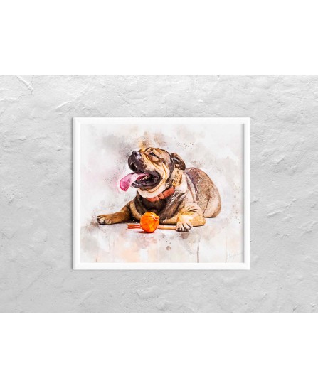 French bulldog - watercolor painting