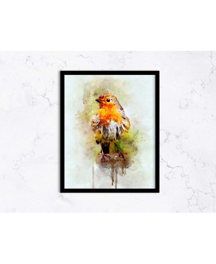 Colorful wild bird - watercolor painting