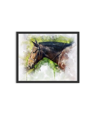 Brown horse - watercolor painting