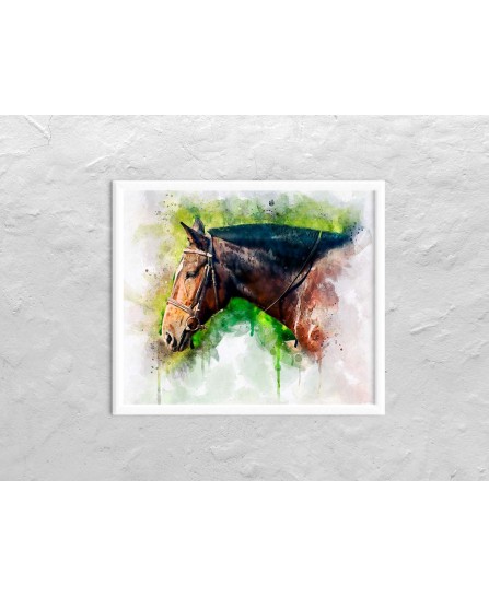 Brown horse - watercolor painting Brown horse - watercolor painting