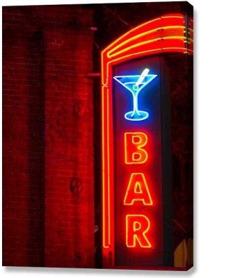 Bar (Neon Red) - canvas print Bar (Neon Red) - canvas print