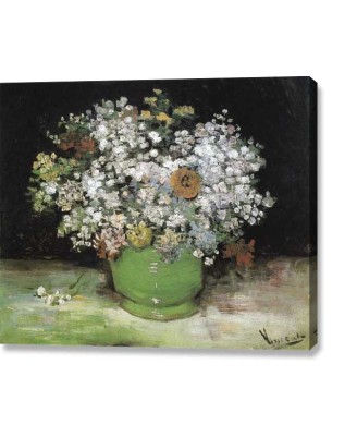 Van Gogh - Vase with Zinnias (canvas print) Van Gogh - Vase with Zinnias (canvas print)