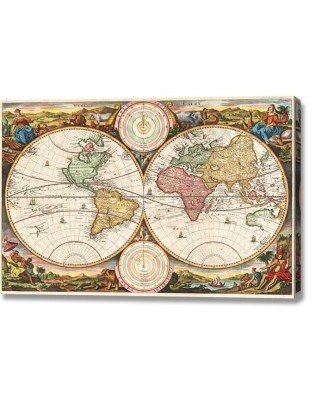 Map of the World - Stoopendaal-1730 (canvas print) Map of the World - Stoopendaal-1730 (canvas print)