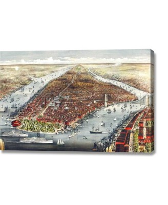 Map New York - 1876 (canvas print)