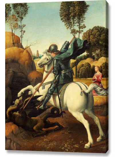 Raphael - St. George and The Dragon (canvas print) Raphael - St. George and The Dragon (canvas print)