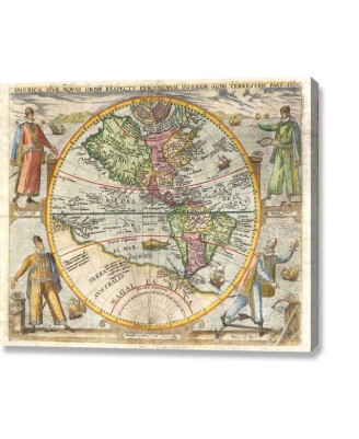 Harta - America Novus Orbis 1596 (canvas print) Harta - America Novus Orbis 1596 (canvas print)