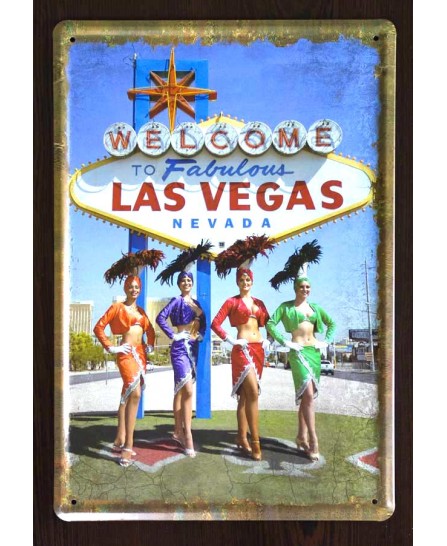 Las Vegas - tin sign 20x30cm