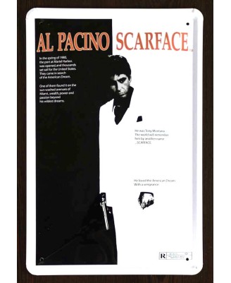 Scarface BW - tin sign 20x30cm Scarface BW - tin sign 20x30cm