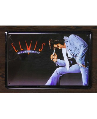 Elvis Presley (Walk a Mile) - tin sign 20x30cm Elvis Presley (Walk a Mile) - tin sign 20x30cm