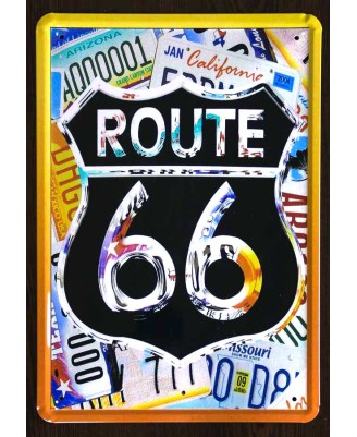 Route 66 - метална табела 20x30cm Route 66 - метална табела 20x30cm
