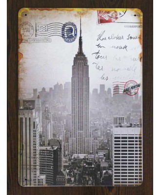 Ню Йорк (Empire State Building) - метална табела 20х30см Ню Йорк (Empire State Building) - метална табела 20х30см