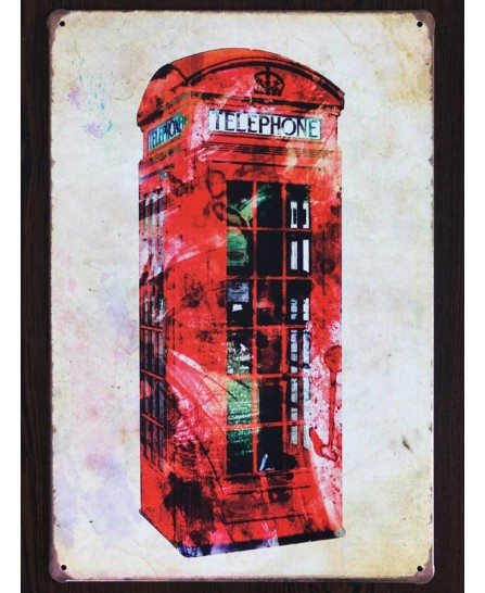 London (Phone Booth) - tin sign 20x30cm London (Phone Booth) - tin sign 20x30cm