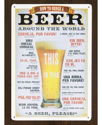 Beer (How to order) - tin sign 20x30cm Beer (How to order) - tin sign 20x30cm