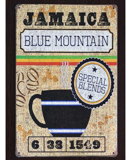Coffee Blue Mountain  - tin sign 20x30cm