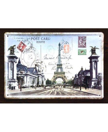 Paris - Landmarks postcard - tin sign 20x30cm Paris - Landmarks postcard - tin sign 20x30cm