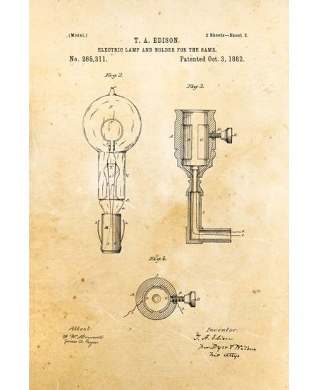 Patent - Edison Lamp 1882 (40x60cm)