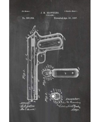 Patent - Firearm Browning 1897 (40x60cm) Patent - Firearm Browning 1897 (40x60cm)
