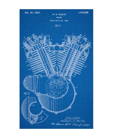 Patent - Harley Engine 1923 (40x60cm) Patent - Harley Engine 1923 (40x60cm)