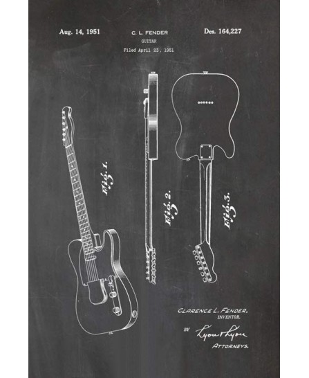 Patent - Fender Guitar Stratocaster (40x60cm) Patent - Fender Guitar Stratocaster (40x60cm)