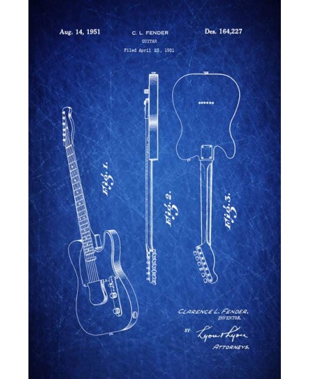 Patent - Fender Guitar Stratocaster (40x60cm) Patent - Fender Guitar Stratocaster (40x60cm)