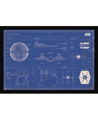 Star Wars - Imperial Fleet Blueprint (61x91,5cm - framed black)