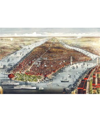 Карта на Ню Йорк - 1876 (bird's view)