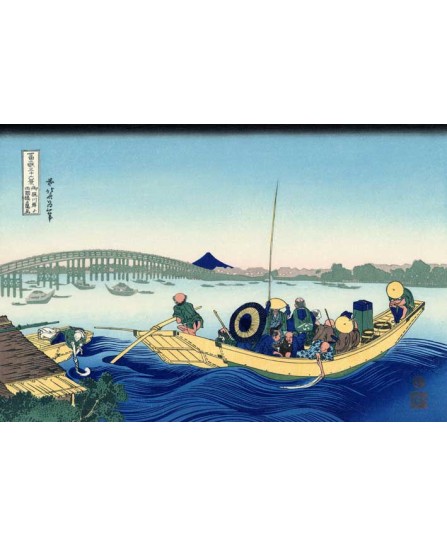 Кацушика Хокусай - Sunset across the Ryogoku bridge Кацушика Хокусай - Sunset across the Ryogoku bridge