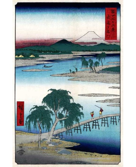 Utagawa Hiroshige - The Tama River in Musashi Province Utagawa Hiroshige - The Tama River in Musashi Province