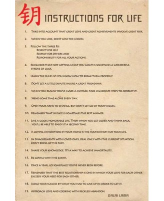 Dalai Lama - Instructions for Life Dalai Lama - Instructions for Life
