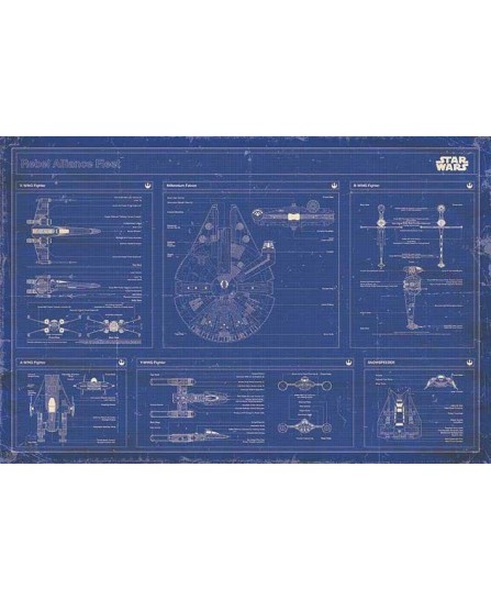 Star Wars - Rebel Alliance Fleet Blueprint (61x91,5cm) Star Wars - Rebel Alliance Fleet Blueprint (61x91,5cm)