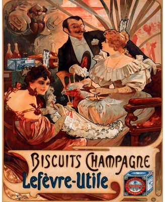 Alphonse Mucha - BISCUITS CHAMPAGNE LEFÈVRE UTILE - 40х50см