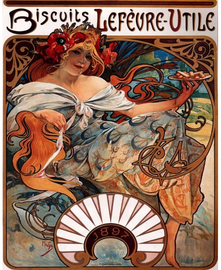 Alphonse Mucha - BISCUITS LEFÈVRE-UTILE - 40х50см Alphonse Mucha - BISCUITS LEFÈVRE-UTILE - 40х50см