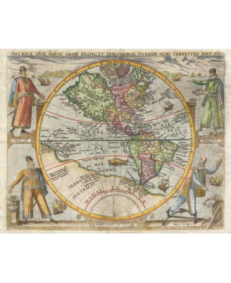 Map - America Novus Orbis 1596 - 40х50см