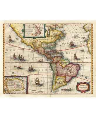 Map - America Noviter Delineata 1631 - 40х50см Map - America Noviter Delineata 1631 - 40х50см