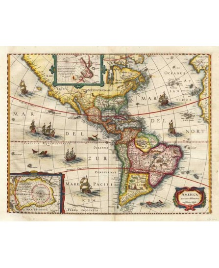 Map - America Noviter Delineata 1631 - 40х50см Map - America Noviter Delineata 1631 - 40х50см