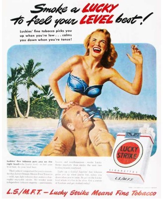 Lucky Strike cigarettes advert 1949 (40x50cm) Lucky Strike cigarettes advert 1949 (40x50cm)