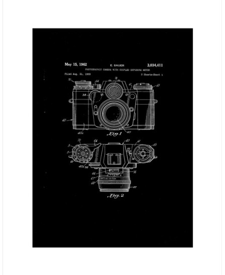 Patent - Camera w/ Coupled Exposure Meter - 40x50cm Patent - Camera w/ Coupled Exposure Meter - 40x50cm