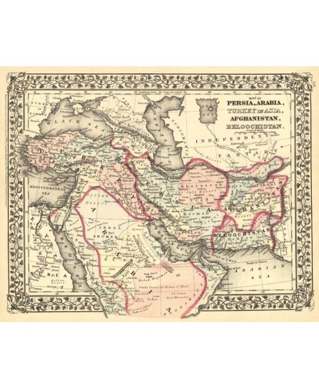 Harta antice Asia (1880) - 60x74cm Harta antice Asia (1880) - 60x74cm