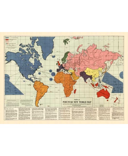 Harta Maurice Gomberg - New World Order (1942) - 60x83cm