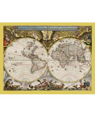 Map - Nova et Accuratissima Terrarum Orbis Tabula (1664) - 60x80cm Map - Nova et Accuratissima Terrarum Orbis Tabula (1664) - 60x80cm