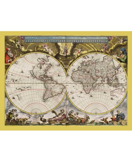 Harta lumii antice (Nova et Accuratissima Terrarum Orbis Tabula - 1664) - 60x80cm Harta lumii antice (Nova et Accuratissima Terrarum Orbis Tabula - 1664) - 60x80cm