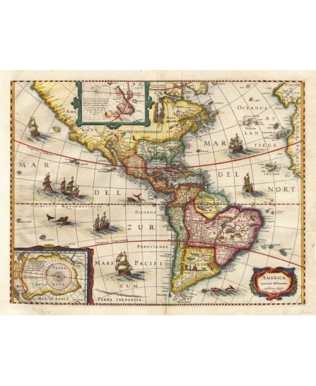 Map - America Noviter Delineata 1631 - 70x90cm Map - America Noviter Delineata 1631 - 70x90cm